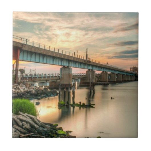 Rockaway Train Bridge Tegeltje (Voorkant)