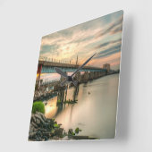Rockaway Train Bridge Vierkante Klok (Hoek)