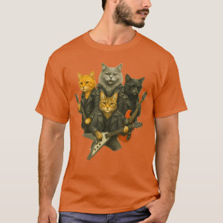 Rockband Katten Grappige Gitaar Muziek Liefhebber  T-shirt