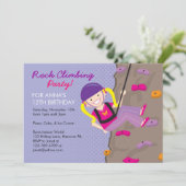 Rockbeklimming Birthday Party-uitnodigingen Kaart (Staand voorkant)