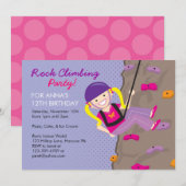 Rockbeklimming Birthday Party-uitnodigingen Kaart (Voorkant / Achterkant)