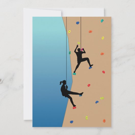 Rockbeklimming Birthday Party Wall Beklimt Invite Kaart (Achterkant)