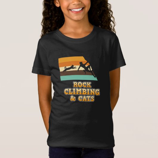 Rockbeklimming en kats bergbeklimmingsgrap t-shirt