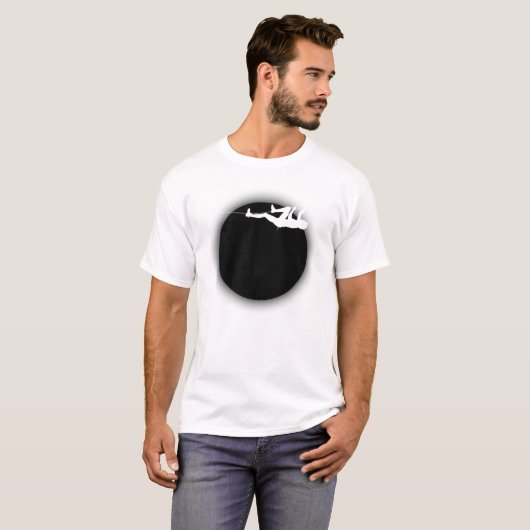 Rockbeklimming en zwarte maan t-shirt (Voorkant volledig)