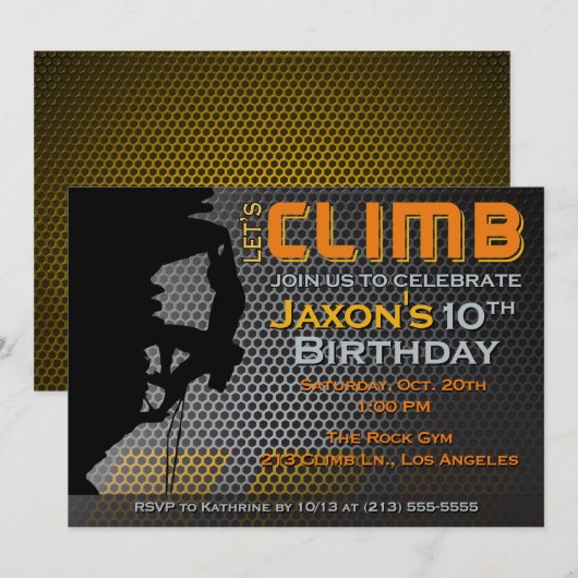 Rockbeklimming op uitnodiging van de dag - laten w (Voorkant / Achterkant)