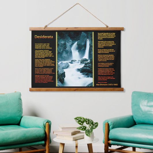 Rockbergwatervallen DESIDERATA Hangend Wandkleed (Woonkamer)