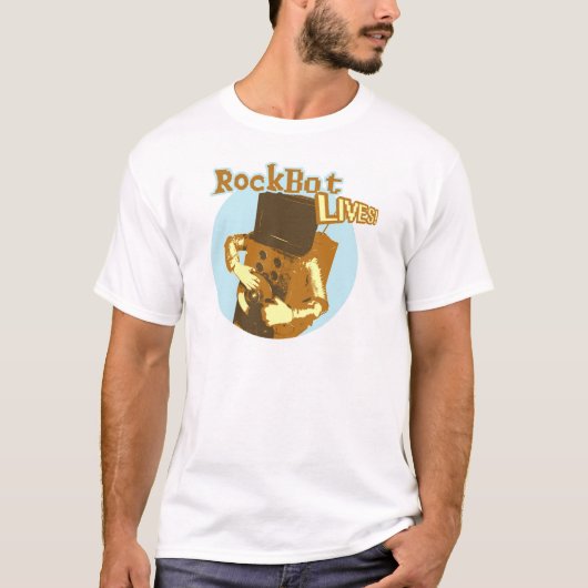 Rockbot leeft! t-shirt (Voorkant)