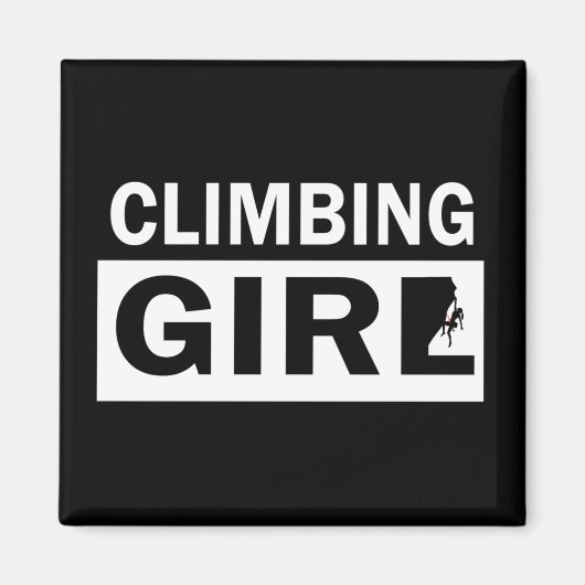 Rockclimbing girl magneet (Voorkant)