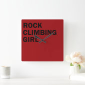 Rockclimbing girl vierkante klok (Huis)