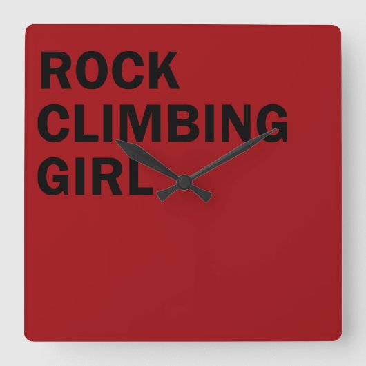Rockclimbing girl vierkante klok (Voorkant)