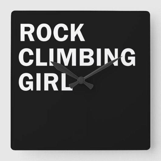 Rockclimbing girl vierkante klok (Voorkant)