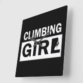 Rockclimbing girl vierkante klok (Hoek)