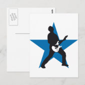rocke-gitaarspeler briefkaart (Voorkant / Achterkant)