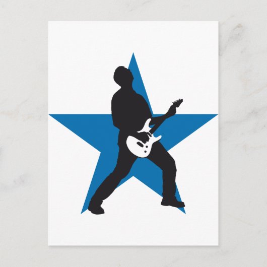 rocke-gitaarspeler briefkaart (Voorkant)