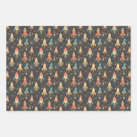 Rocked Science Universe Planeten Astronomische din Inpakpapier Vel (Voorkant 2)