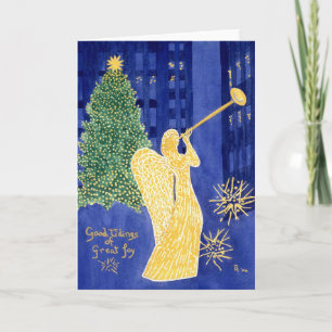 Rockefeller Angel Blank Christmas Kaart