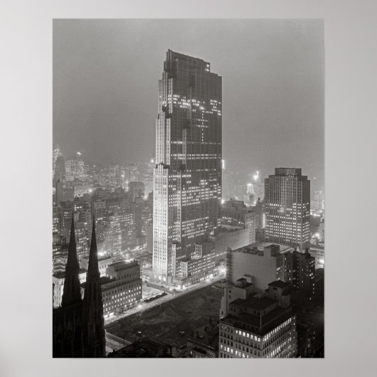 Rockefeller Center, 1933. Oude foto Poster (Voorkant)