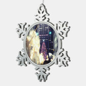 'Rockefeller Center at Kerstmis' Snowflake Orn Tin Sneeuwvlok Ornament (Rechts)