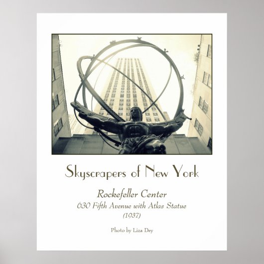 'Rockefeller Center & Atlas'-poster Poster (Voorkant)