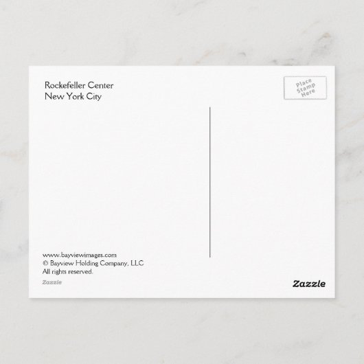 Rockefeller Center Briefkaart (Achterkant)
