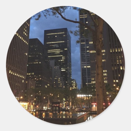 Rockefeller Center Dawn NYC Architecture New York Ronde Sticker (Voorkant)