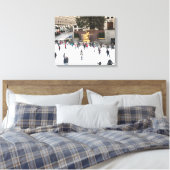 Rockefeller Center Ice Skating Rink Kerstmis NYC Canvas Afdruk (Insitu (Slaapkamer))