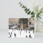 Rockefeller Center Ice Skating Rink Kerstmis NYC Feestdagenkaart (Staand voorkant)