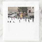 Rockefeller Center ijskrankel NYC-foto Rechthoekige Sticker (Tas)