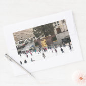 Rockefeller Center ijskrankel NYC-foto Rechthoekige Sticker (Envelop)