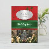 Rockefeller Center kerstboom, rode groene sterren  Kaart (Staand voorkant)