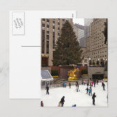 Rockefeller Center kerstboom Skating Rink NYC Feestdagenkaart (Voorkant / Achterkant)