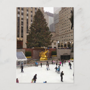 Rockefeller Center kerstboom Skating Rink NYC Feestdagenkaart