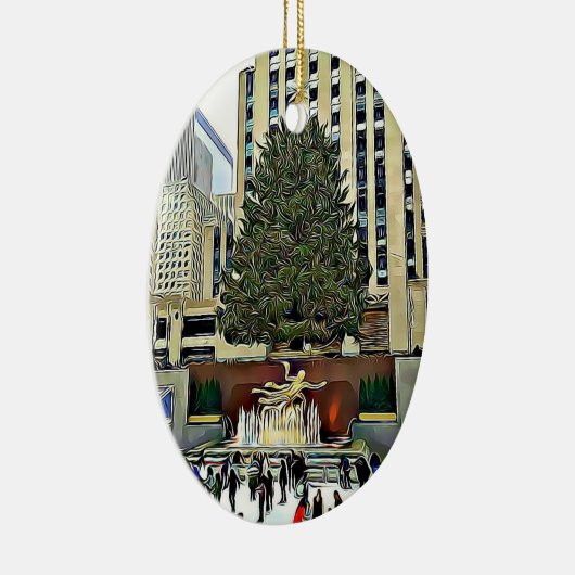 Rockefeller Center kerstboomversiering Keramisch Ornament (Rechts)