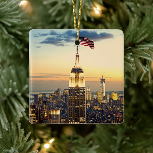 Rockefeller Center Manhattan New York City Keramisch Ornament (Boom)