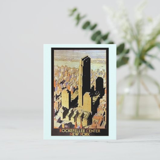  Rockefeller Center New York City AD Briefkaart (Staand voorkant)