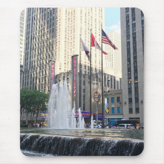 Rockefeller Center New York City Fountain Flags Muismat (Voorkant)
