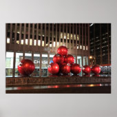 Rockefeller Center New York NY Red-kerstballen Poster (Voorkant)