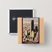 Rockefeller Center New York Vierkante Button 5,1 Cm (Voorkant /achterkant)