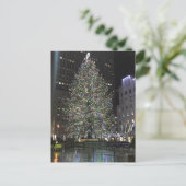 Rockefeller Center NYC kerstboomreflectie Feestdagenkaart (Staand voorkant)