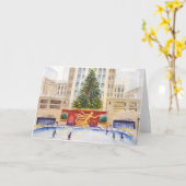 Rockefeller Center Plaza Christmas Tree Card Kaart (Gele Bloem)