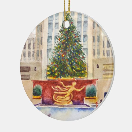 Rockefeller Center Plaza kerstboomversiering Keramisch Ornament (Links)
