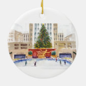 Rockefeller Center Plaza kerstboomversiering Keramisch Ornament (Achterkant)