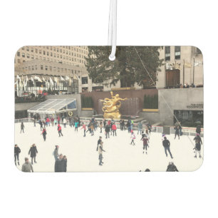 Rockefeller Center Rink Ice Skaters Kerstmis NYC Luchtverfrisser
