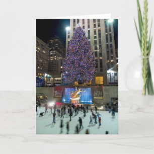 Rockefeller Center Tree en Skaters Feestdagen Kaart
