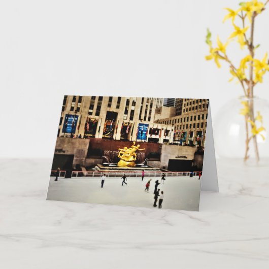 "Rockefeller Center" Verjaardag Kaart (Gele Bloem)