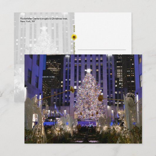 Rockefeller Center's Angels & kerstboom - Briefkaart (Voorkant / Achterkant)
