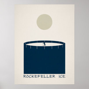 Rockefeller IJsbaan Manhattan Winter Schaats Kunst Poster