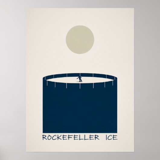 Rockefeller IJsbaan Manhattan Winter Schaats Kunst Poster (Voorkant)