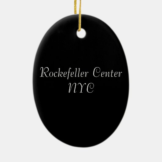 Rockefeller kerstboomversiering keramisch ornament (Achterkant)