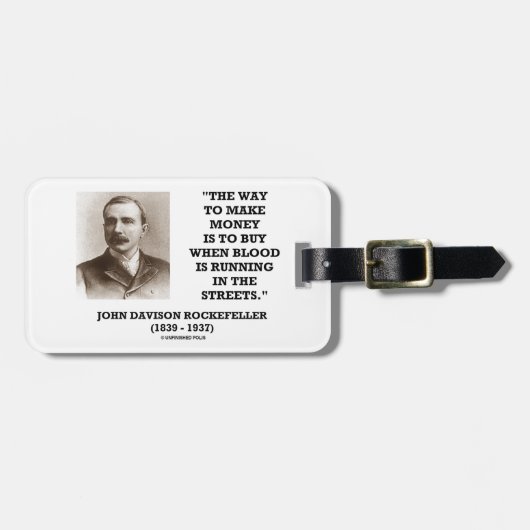 Rockefeller koopt wanneer het bloed in straten loo bagagelabel (Voorkant horizontaal)